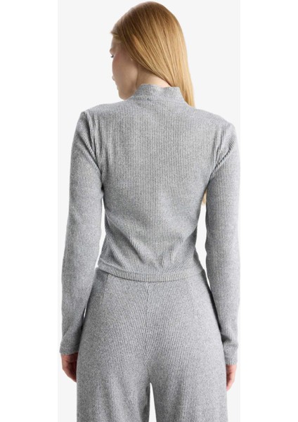 Dik Yaka Fermuarlı Sweatshirt F0999AX25WN