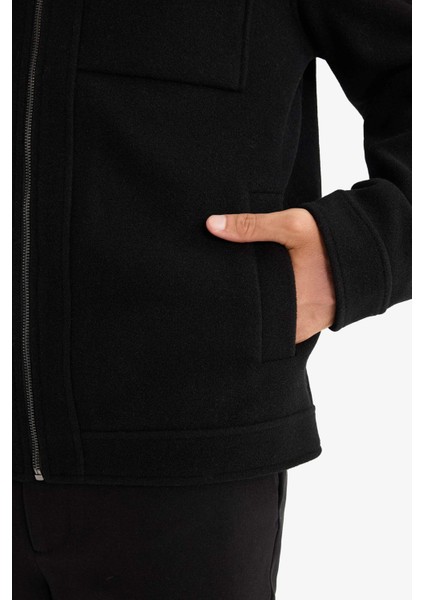 Slim Fit Dar Kesim Polo Yaka Astarlı Fermuarlı Cepli Kışlık Mont F0461AX25AU fırsatları