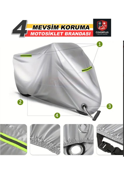 Bmw F 750 Gs Reflektörlü Gri Branda,motosiklet Brandası,motor Branda Motor Örtüsü (Güvenlik Kilidi ve Bağlantı Tokalı) indirimleri