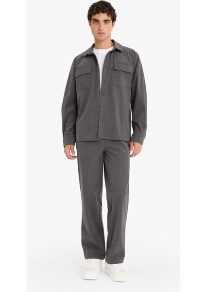 Regular Fit Fitilli Kadife Uzun Kollu Gömlek F1619AX25WN fiyatları