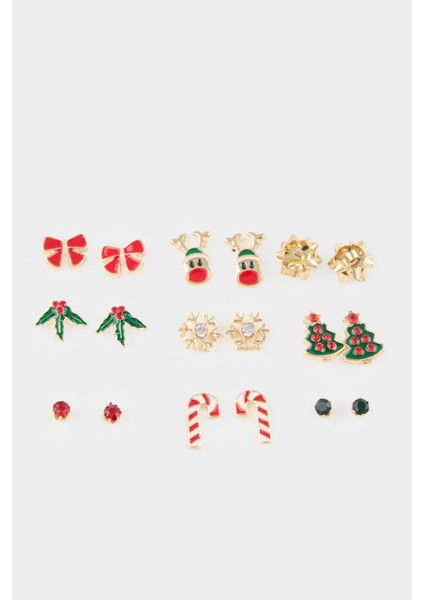 Kadın Yılbaşı Temalı 9'lu Küpe F7411AXNS