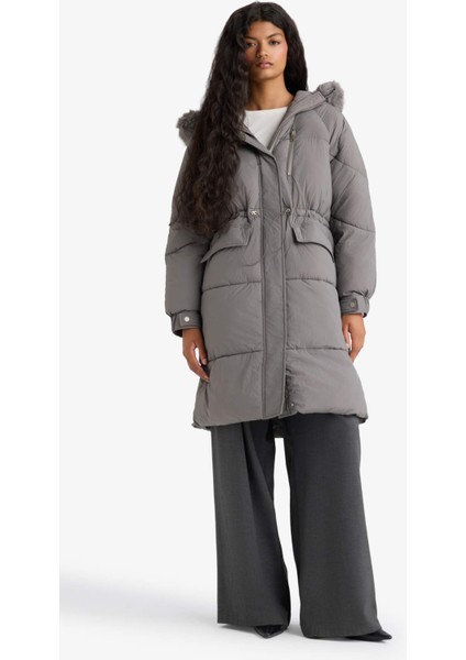 Su Geçirmez Regular Fit Kapüşonlu Fermuarlı Parka F2965AX25WN