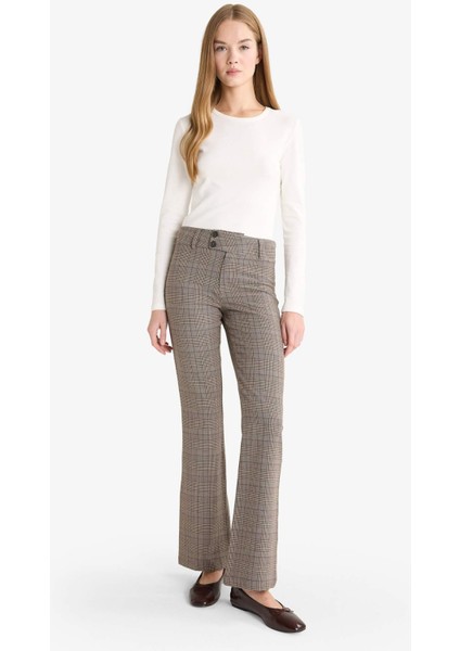 Flare Fit Fermuarlı Normal Bel Standart Boy Pantolon G3484AX25WN