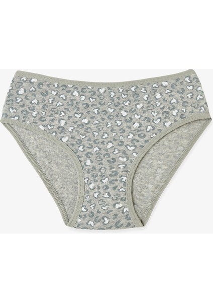 Kız Çocuk Animal Leopar Desenli Normal Bel 5'li Külot modelleri