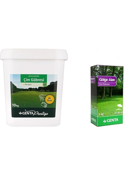 Gölge Alan Çim Tohumu - Prestige Ilk Tesis Çim Gübresi 10 kg - 40 M2 Alan