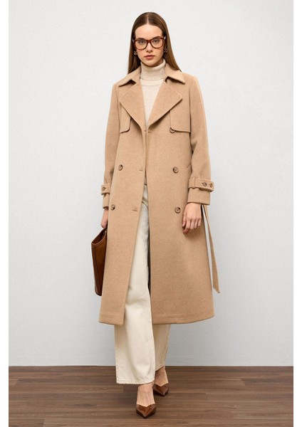 Pelerin Detaylı Kruvaze Kaban A.kamel 3091