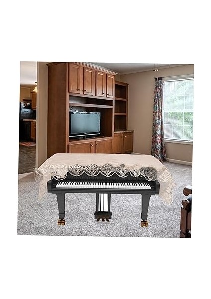 Piyano Klavye Kılıfı - Dik Piyano Için Yarım Kılıf - Işlemeli Dantel Desenli Mendil Kılıfı modelleri