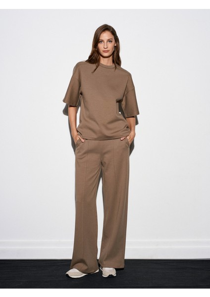 71925 Beli Lastikli Bol Eşofman-Açık Haki