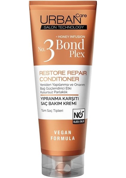 Care No.3 Bond Plex Yıpranma Karşıtı Saç Bakım Kremi 250 Ml- Vegan