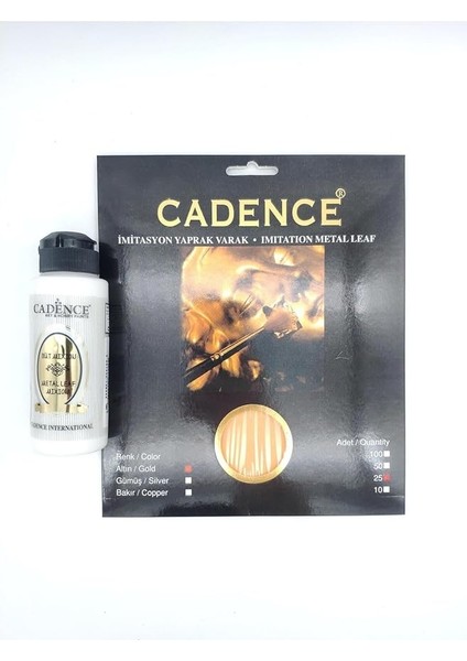 Yaprak Varak Altın 25 Yaprak & Yapıştırıcı Başkent Hobi Altın Tek Ebat