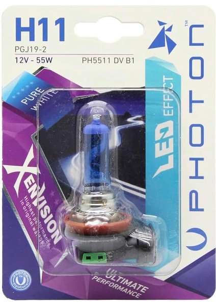 H11 12V 55W Xen Vision Beyaz Far Ampulü