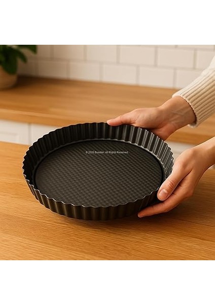 28 cm Yuvarlak Meyve Turtası Kalıbı – Siyah Metalik Yapışmaz Kaplamalı Turta ve Kiş Kalıbı – Eşit Isı Dağılımlı – Kolay Temizlenebilir – Fırın Güvenli fiyatları