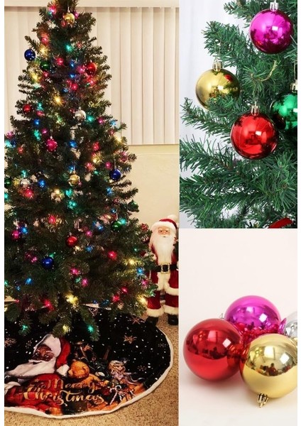 12’li Yılbaşı Çam Ağacı Süsü Renkli – 3 cm Parlak Karışık Renk Top Süsler Noel Çam Ağacı Süsü fiyatları