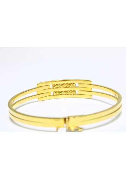 14 Ayar Altın 3 Sıralı Dorikalı Kaburga Kelepçe Bilezik 9.61 gr fırsatları