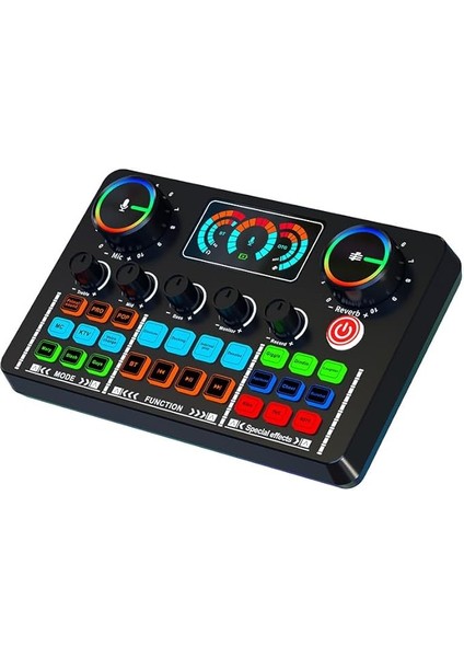 Canlı Ses Kartı Ses Kaydı Masaüstü Şarkı Söyleme Ses Kartı Mikseri Bt Kablosuz Eşlik Tak ve Çalıştır Ses Değiştirici Yayın Akışı Için Dahili Şarj Edilebilir Pil Podcast Kayıt Ses Tablası