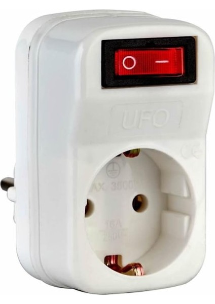 Tekli Akım Korumalı Anahtarlı Priz 16A 250V, Max 3500W Aşırı Yük Koruması (Beyaz) fiyatları