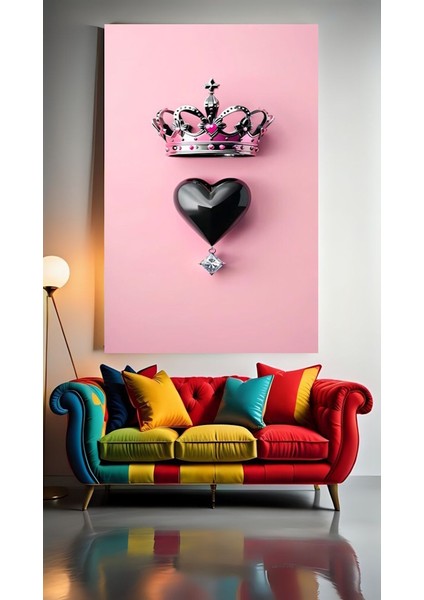 Kraliçe Tacı ve Aşk 1 :) Ev Duvar Salon Güzellik Salonu Ofis Dükkan Dekarasyon Kanvas Tablo