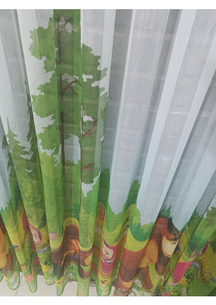 Çocuk Perdesi Tül Perde Çizigi Filim Karakterli 1/3 Sık Pilel Hafif Dokunuslu Kumaş fiyatları