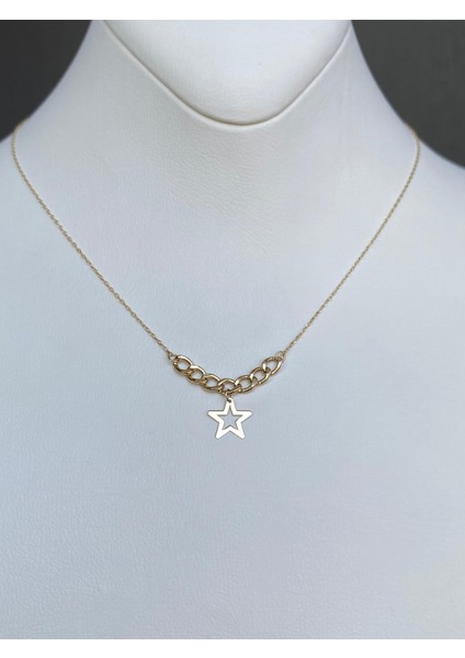 14 Ayar Altın Yıldız Kolye
