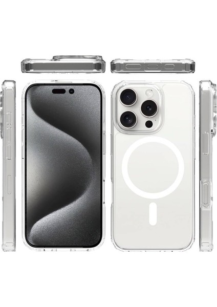 apple iPhone 15 Pro Uyumlu Magsafe Şarj Özellikli Şeffaf Sert Pc Sararmaz Telefon Kılıfı fiyatları