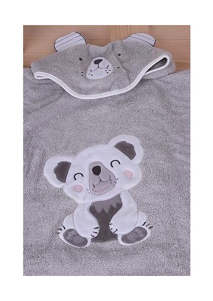%100 Pamuk Yuvarlak Koala Çocuk Banyo&plaj Panço Havlu Gri Tek Ebat fiyatları