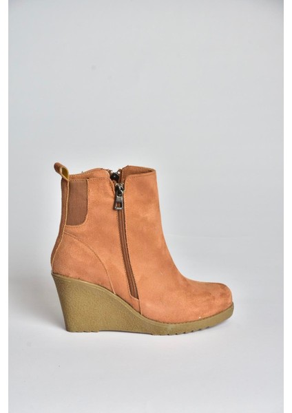 V361196802 Taba Süet Dolgu Topuklu Kadın Bot fırsatları