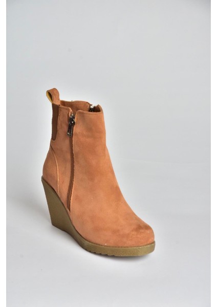 V361196802 Taba Süet Dolgu Topuklu Kadın Bot indirimleri