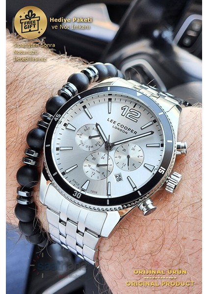 Fonksiyonları Aktif Orijinal Gümüş Beyaz Takvimli Erkek Kol Saati