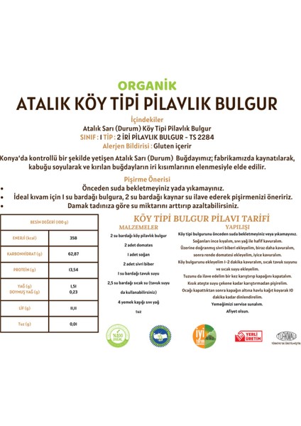 Atalık Köy Tipi Pilavlık Bulgur - 5 Kilo modelleri