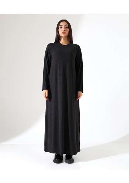 Kadın Yün Viskon Uzun Büyük Beden Elbise