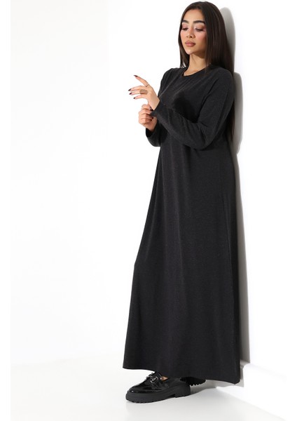 Kadın Yün Viskon Uzun Büyük Beden Elbise
