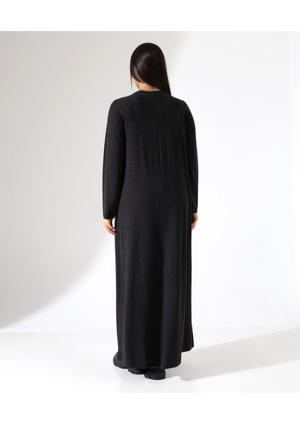 Kadın Yün Viskon Uzun Büyük Beden Elbise