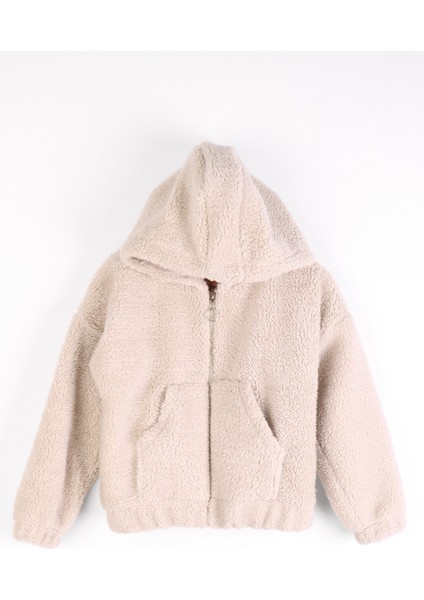 Kapüşonlu Kız Çocuk Pelüş Mont - 26K 6309 fiyatları