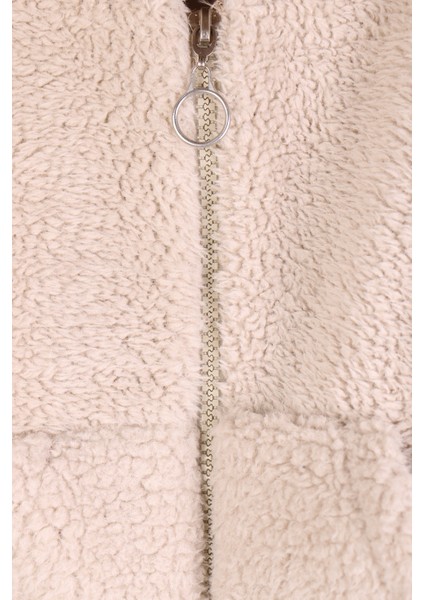 Kapüşonlu Kız Çocuk Pelüş Mont - 26K 6309 indirimleri