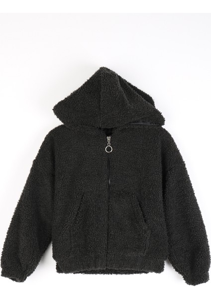 Kapüşonlu Kız Çocuk Pelüş Mont - 26K 6309 fiyatları