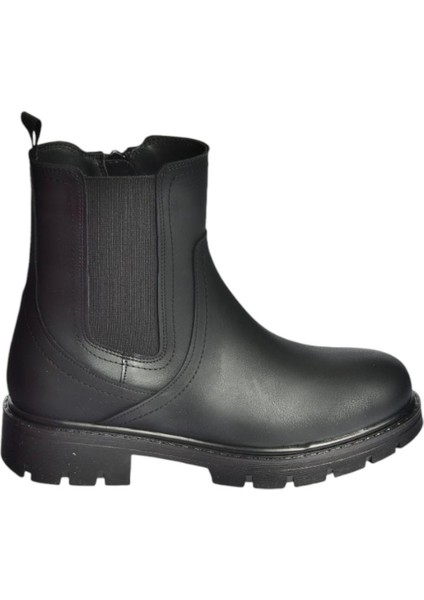 V674420509 Siyah Kalın Tabanlı Lastik Detaylı Kadın Bot fırsatları