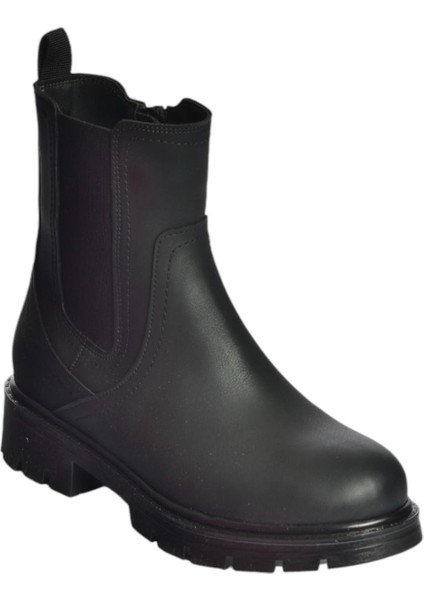 V674420509 Siyah Kalın Tabanlı Lastik Detaylı Kadın Bot indirimleri