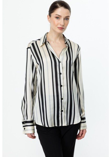 54326 Onteks Saten Desenli Gömlek