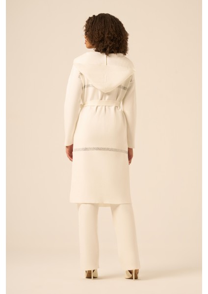 Kadın Kapşon Detaylı Ikili Takım Ekru 20740
