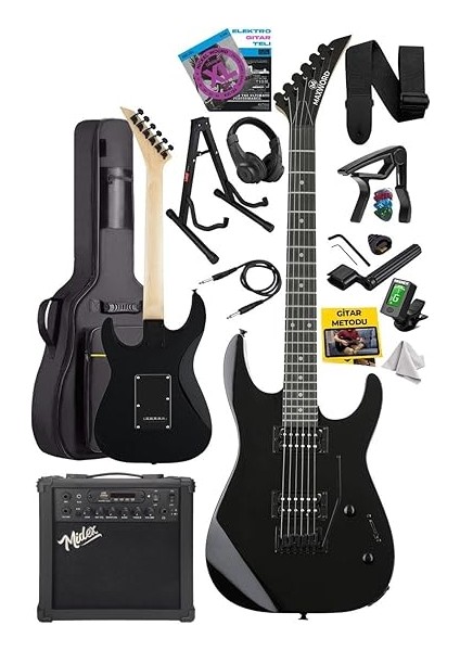 GRADE-25AMP Black Rosewood Yüksek Kalite 25W Amfili Elektro Gitar fiyatları