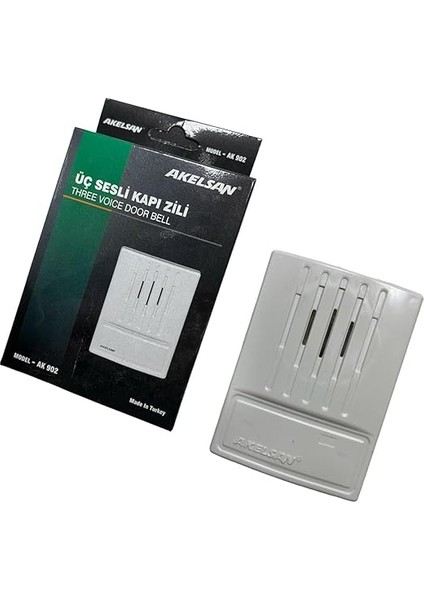 Kanarya Kapı Zili AK-902 – 3 Sesli, 12V Ac, 11X8X2 cm – Zil Trafosu ile Uyumlu, Kolay Montaj fiyatları