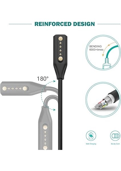 Şarj Kablosu Ile Uyumlu Bose Frames Alto S/m M/l, Bose Frames Rondo, Bose Frames Soprano, Bose Frames Tenor Şarj Cihazı - 3.3ft 100CM USB Manyetik Şarj Istasyonları indirimleri