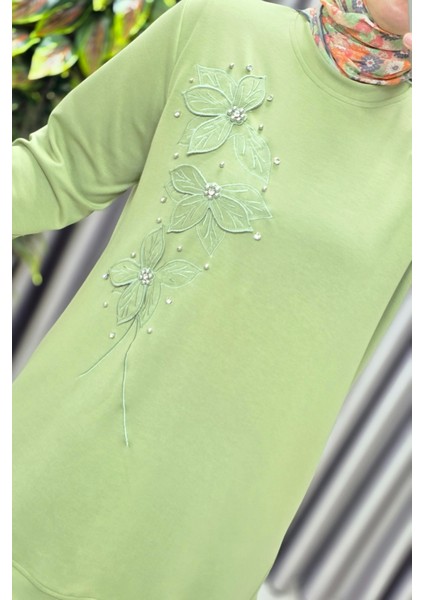 Kadın Giyim Büyük Beden Modal Çiçek Aplik Tunik fiyatları