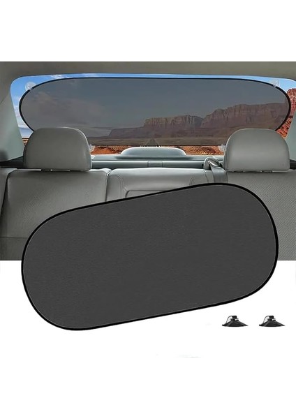 Vantuzlu Arka Cam Güneşlik Perde – 100X50 cm | Uv Korumalı, Katlanabilir Oto Güneş Engelleyici Gölgelik | Araba Için Güneşlik Perde