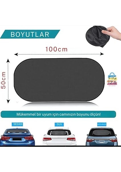 Vantuzlu Arka Cam Güneşlik Perde – 100X50 cm | Uv Korumalı, Katlanabilir Oto Güneş Engelleyici Gölgelik | Araba Için Güneşlik Perde fiyatları