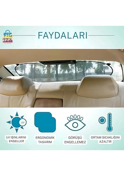 Vantuzlu Arka Cam Güneşlik Perde – 100X50 cm | Uv Korumalı, Katlanabilir Oto Güneş Engelleyici Gölgelik | Araba Için Güneşlik Perde indirimleri