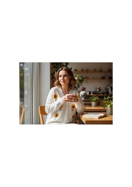 Şardonlu Pamuklu Çiçek Motifli Hırka fiyatları