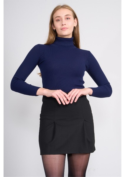 K26 5555 Lacıvert Kadın Fıtıllı Body