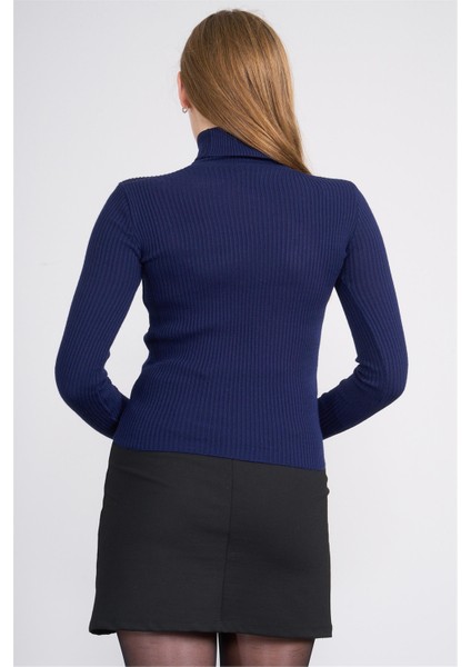 K26 5555 Lacıvert Kadın Fıtıllı Body