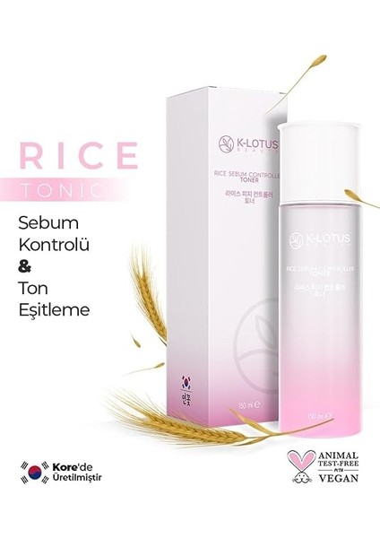K-Lotus Rice Sebum Kontrol Tonik 150ML Akneli Ciltler İçin Dengeleyici Etki ve Cilt Tonu Eşitleme modelleri